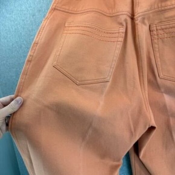 St John Sport Coral Orange Pants Straight Leg High Rise Cropped Size 8 READ FLAW - Picture 9 of 16
